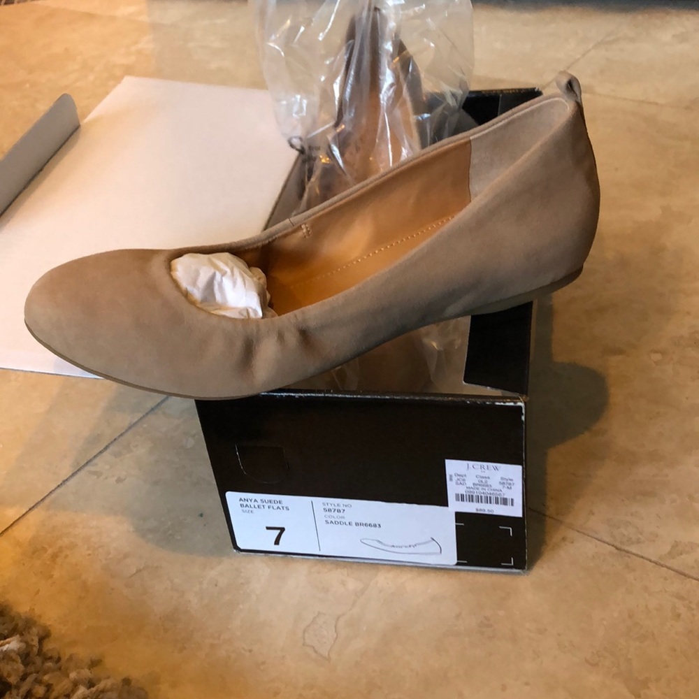 J. Crew NWT Anya Saddle suede ballet flats
